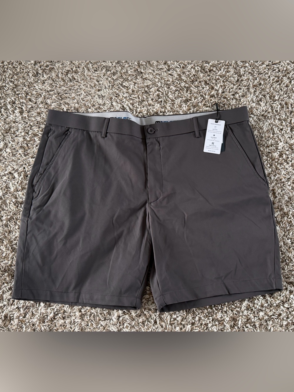 Men's Flat Front Performance Shorts - Gray